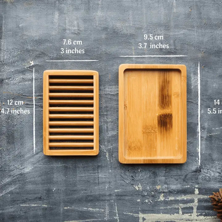 Dual-Layer Bamboo Soap Dish