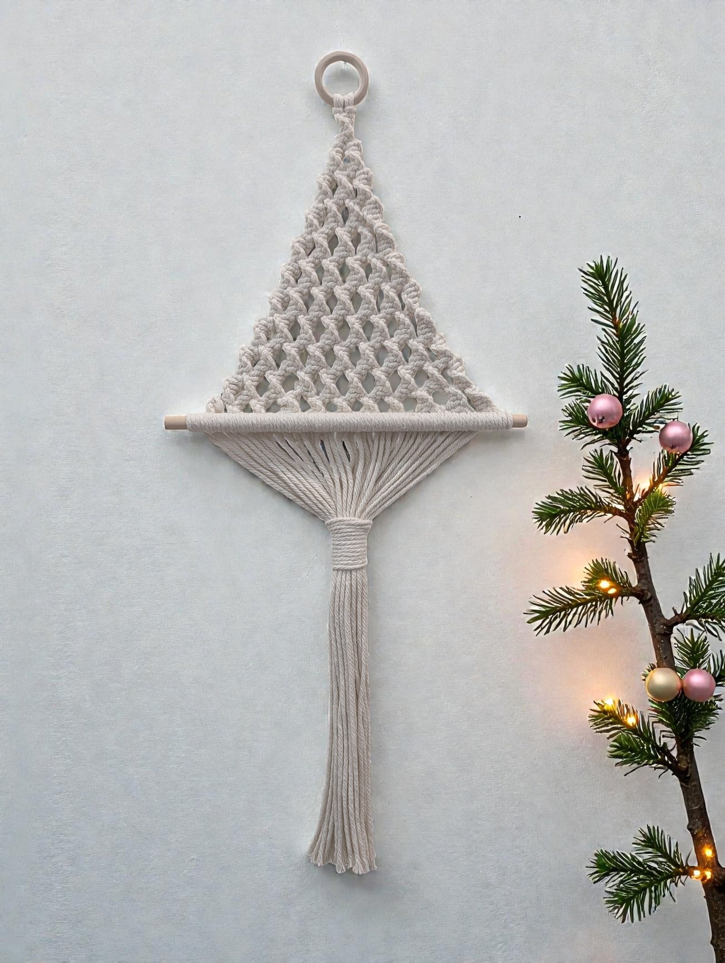 White Macrame Christmas Tree