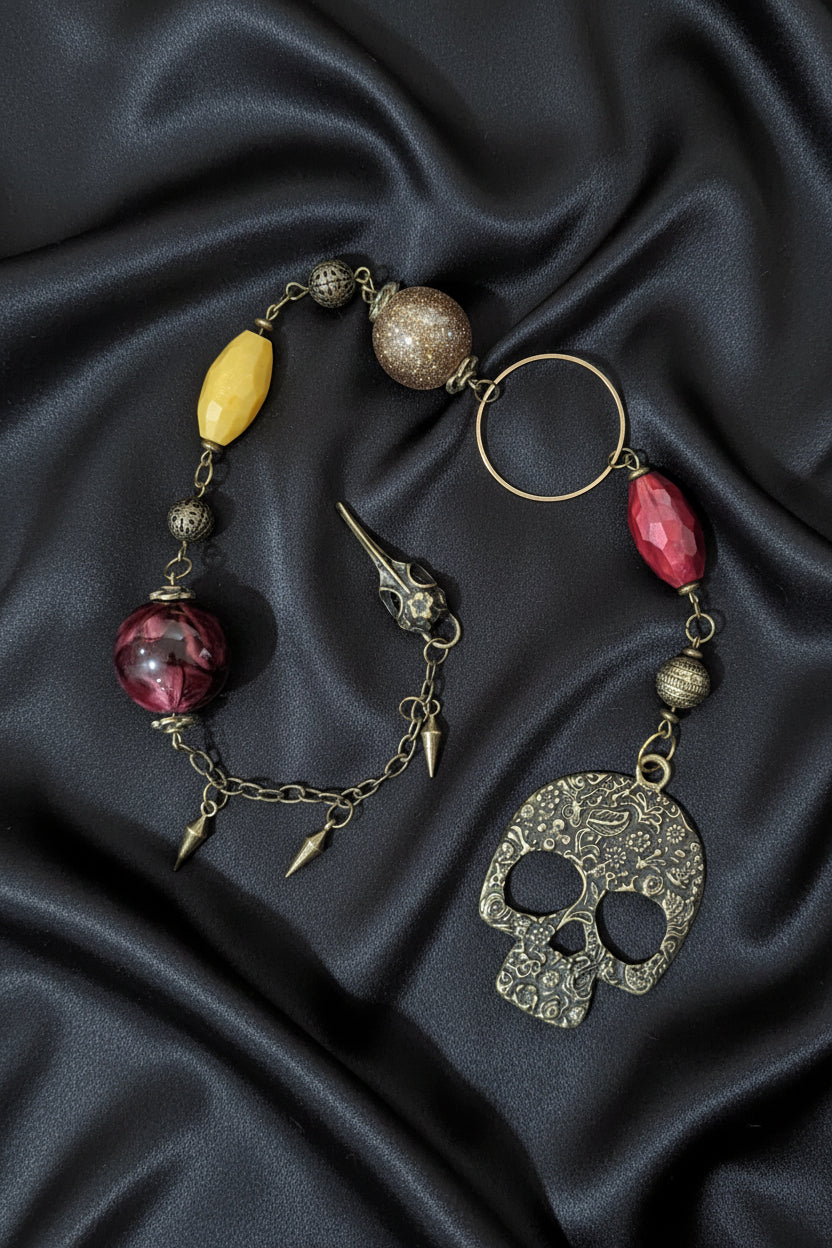 Large Bronze Skull Pendulum