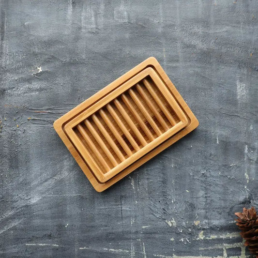Dual-Layer Bamboo Soap Dish