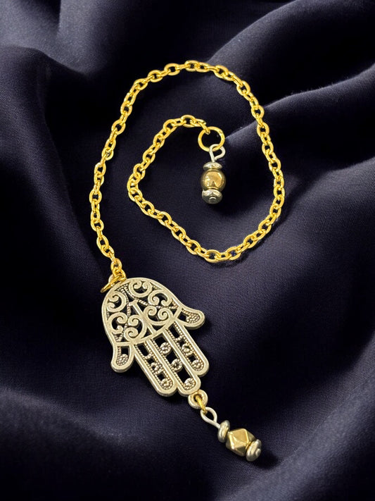Hamsa Hand Pendulum Gold Chain