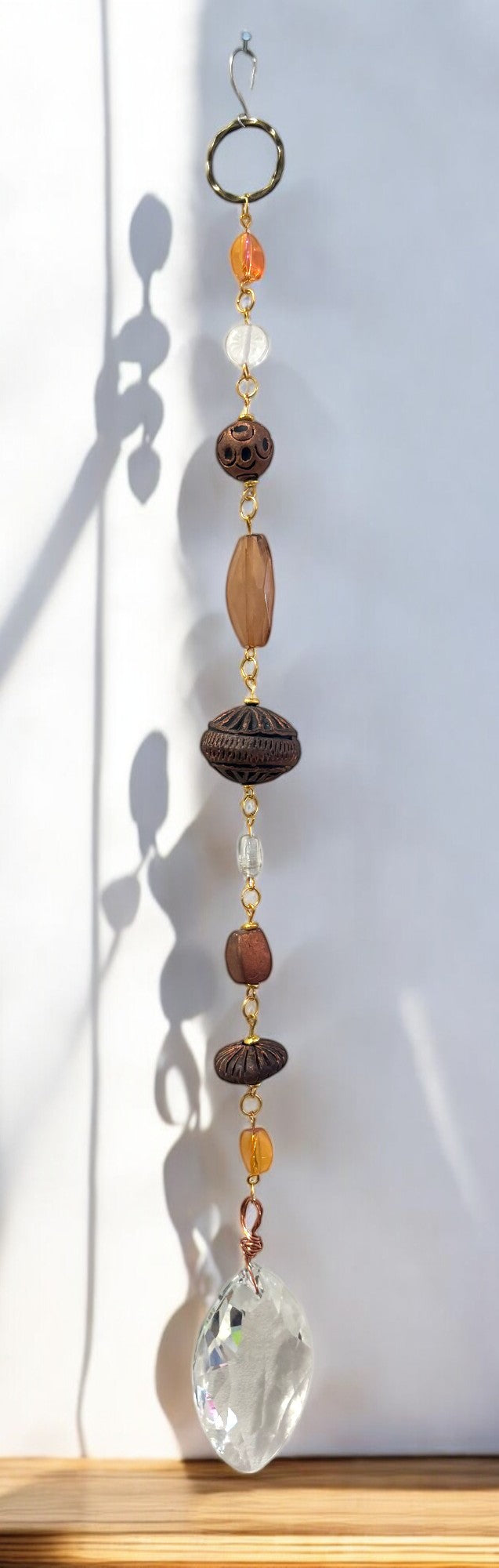 Long Oval Shape Suncatcher (Brown Beads)