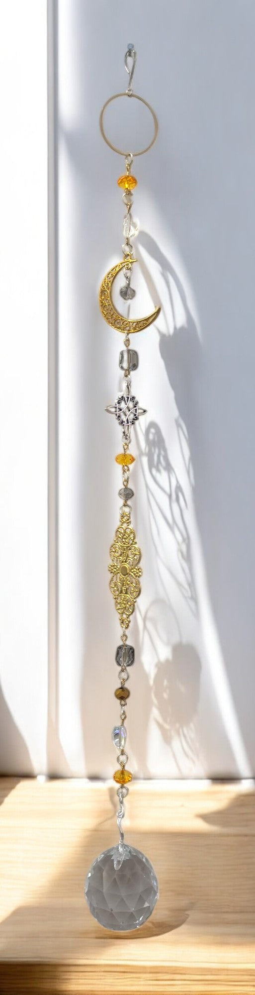Long Gold & Silver Sphere Suncatcher