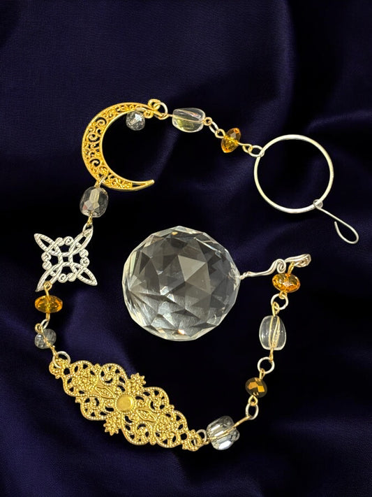 Long Gold & Silver Sphere Suncatcher
