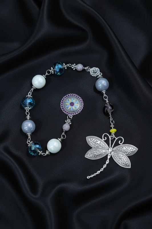 Large Silver Dragonfly Pendulum