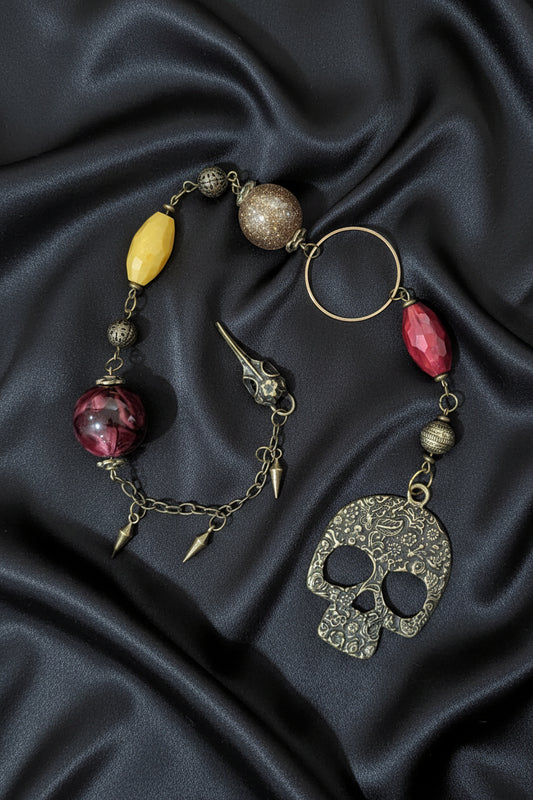 Large Bronze Skull Pendulum