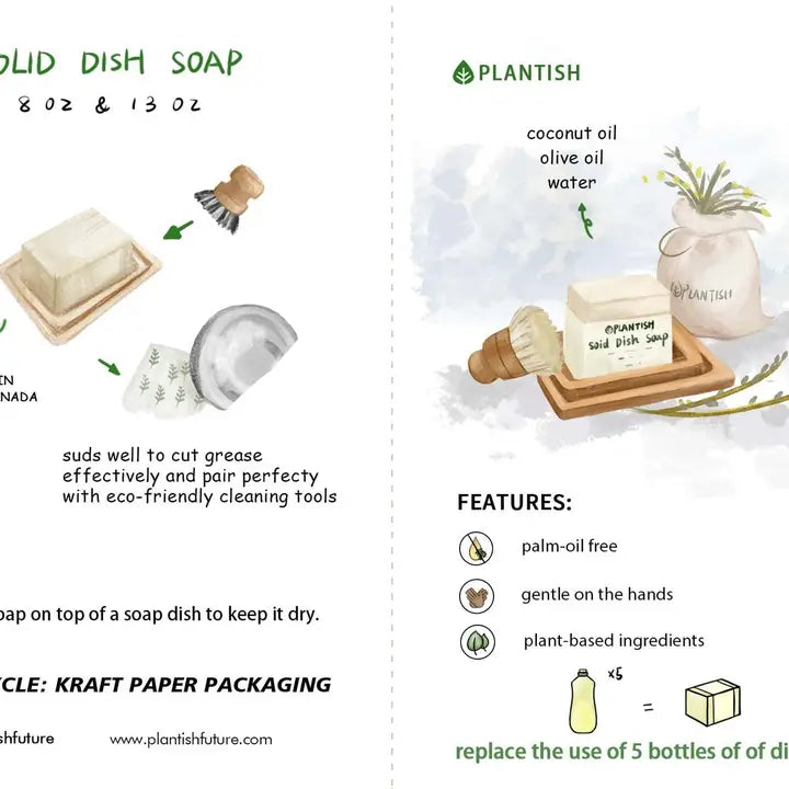 Solid Dish Soap Bar (8oz)